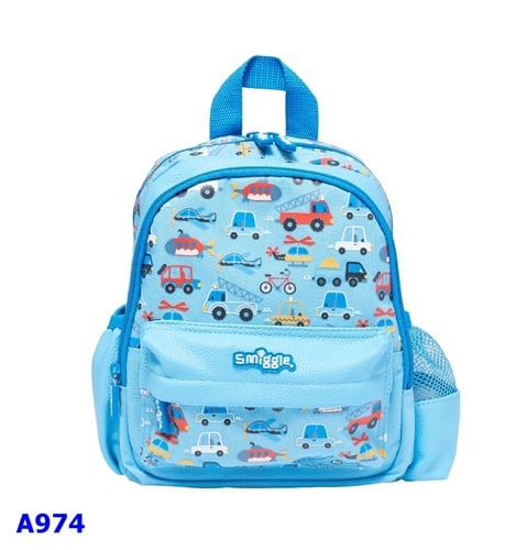 Balo Smiggle xanh dương xe