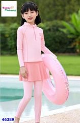 Đồ bơi hồng dài tay có nón