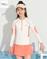 Bộ bơi dài tay kem tay cam Love