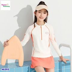 Bộ bơi dài tay kem tay cam Love