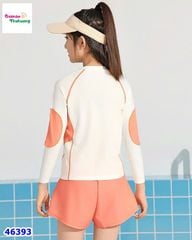 Bộ bơi dài tay kem tay cam Love