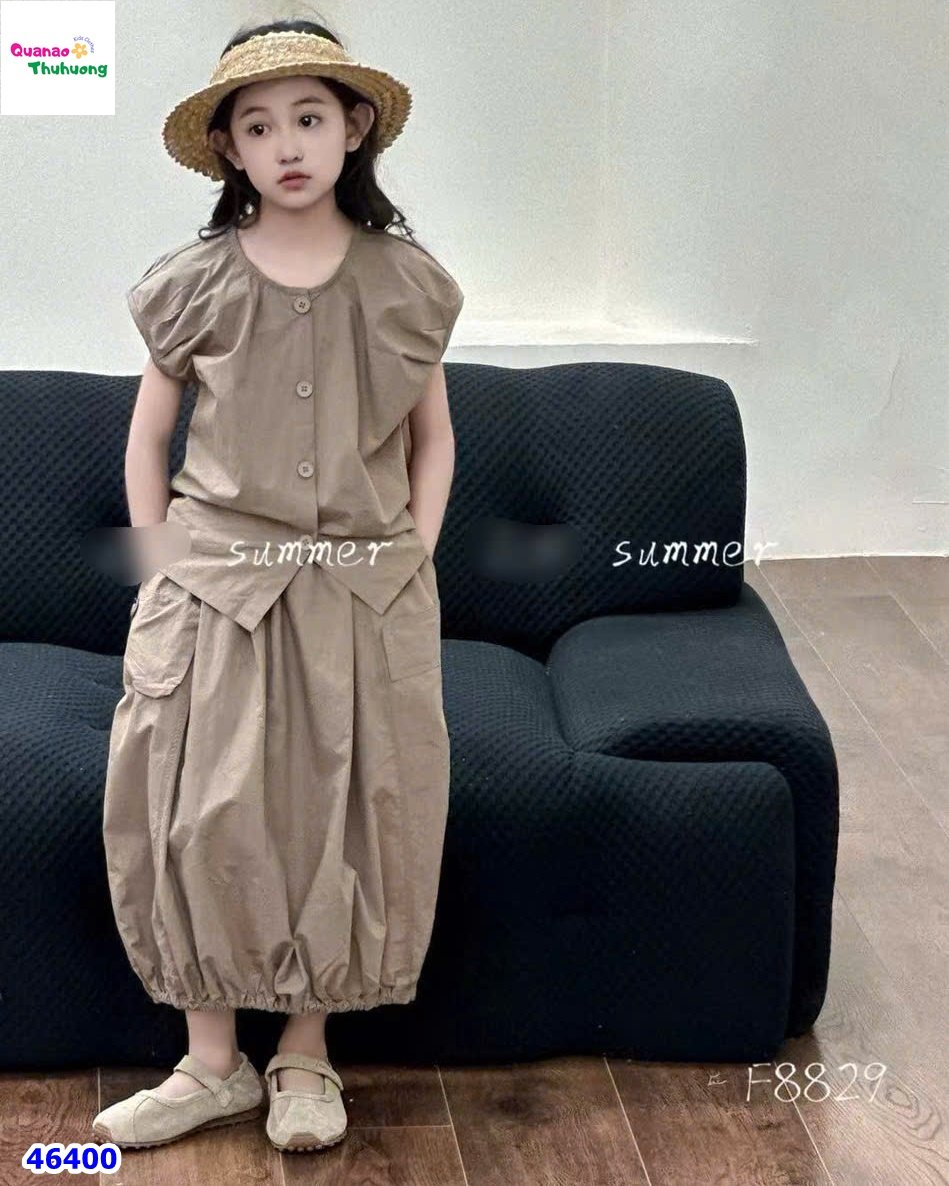 Set váy ZH Kids nâu, váy dài