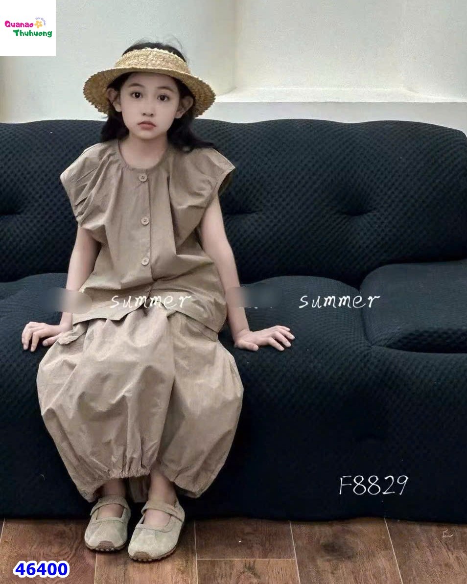 Set váy ZH Kids nâu, váy dài
