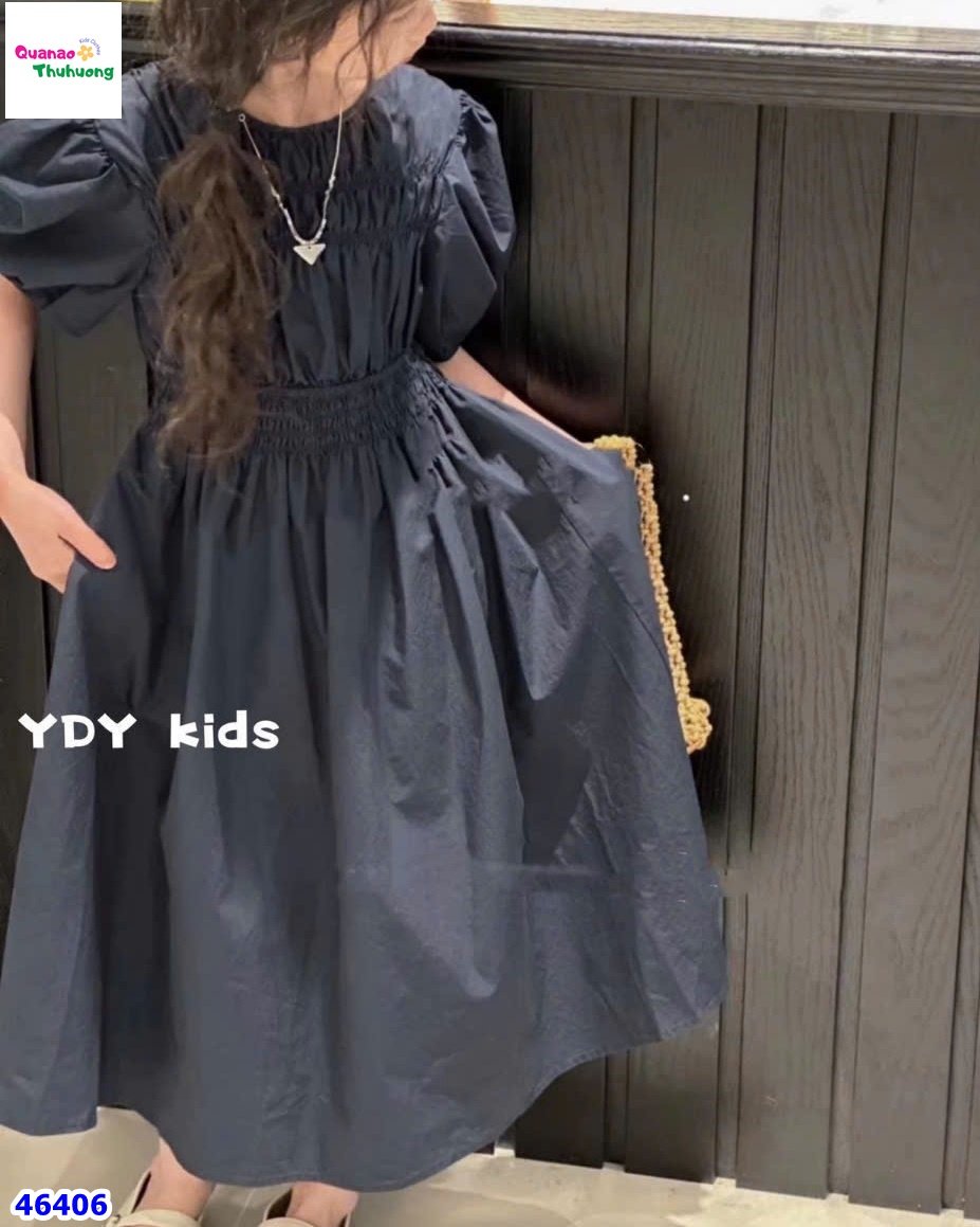 Đầm ZH xanh đen xếp ly