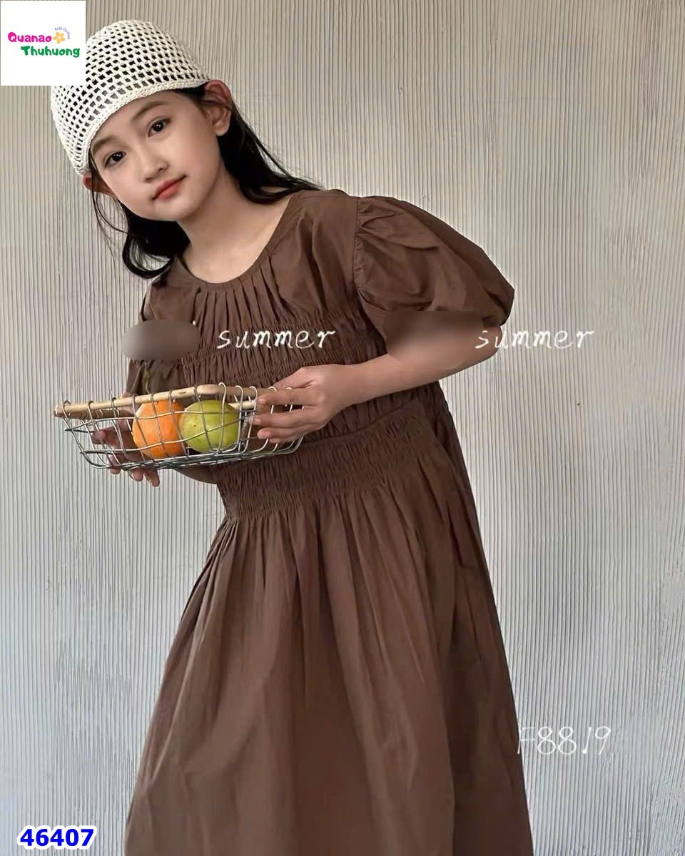 Đầm ZH nâu xếp ly