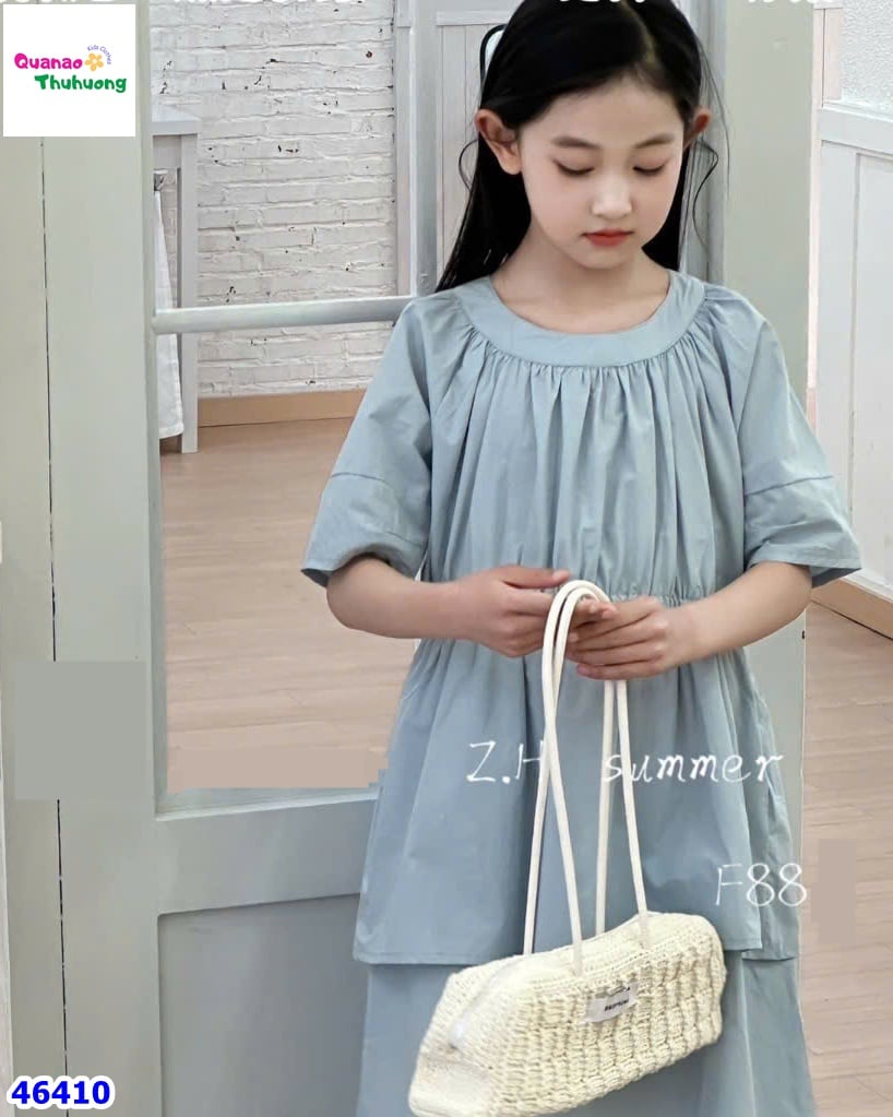 Đầm ZH xanh đậm xòe phồng