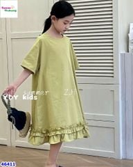 Đầm ZH xanh bèo viền