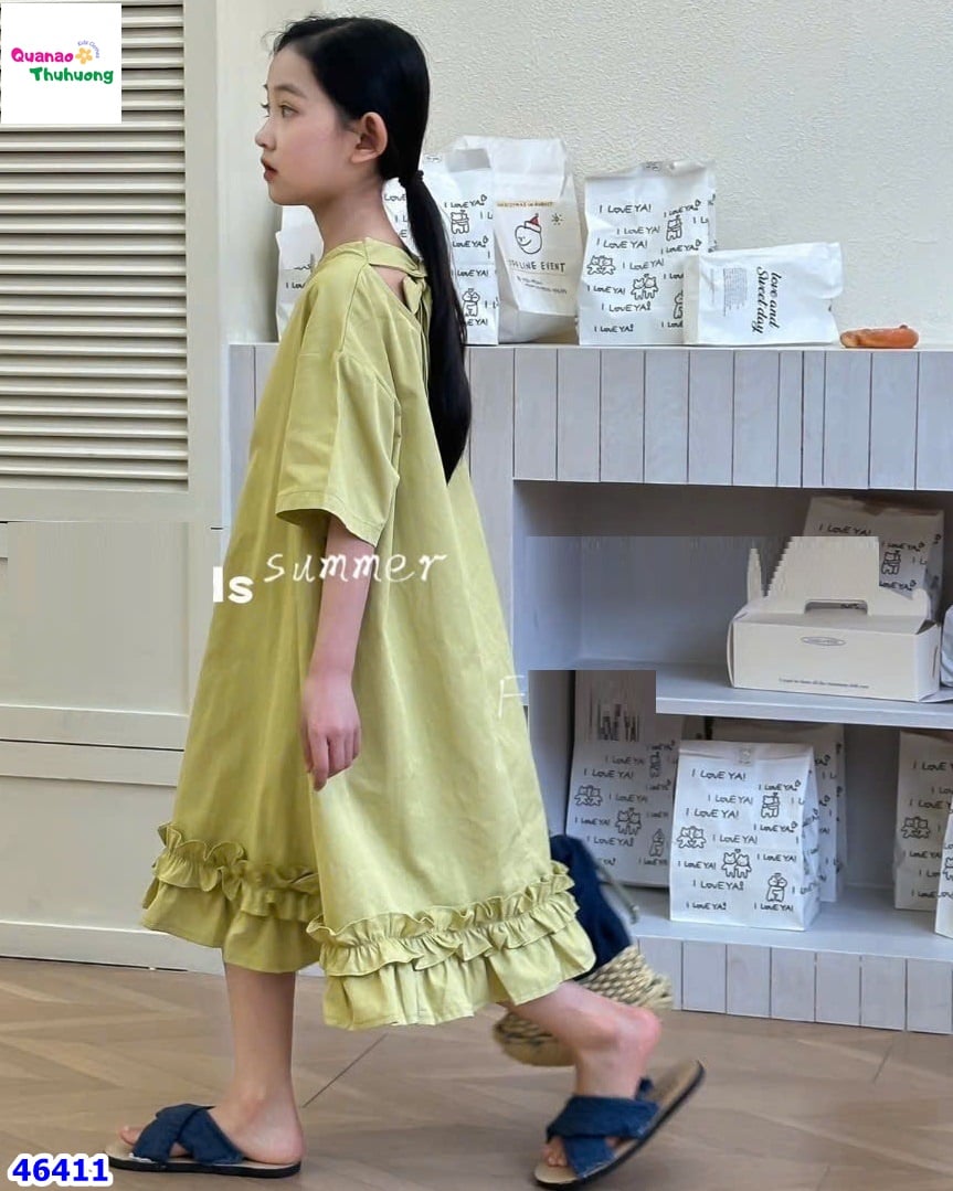 Đầm ZH xanh bèo viền