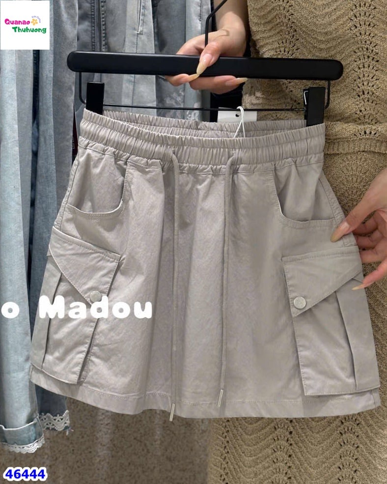 Chân váy xám 2 túi hộp