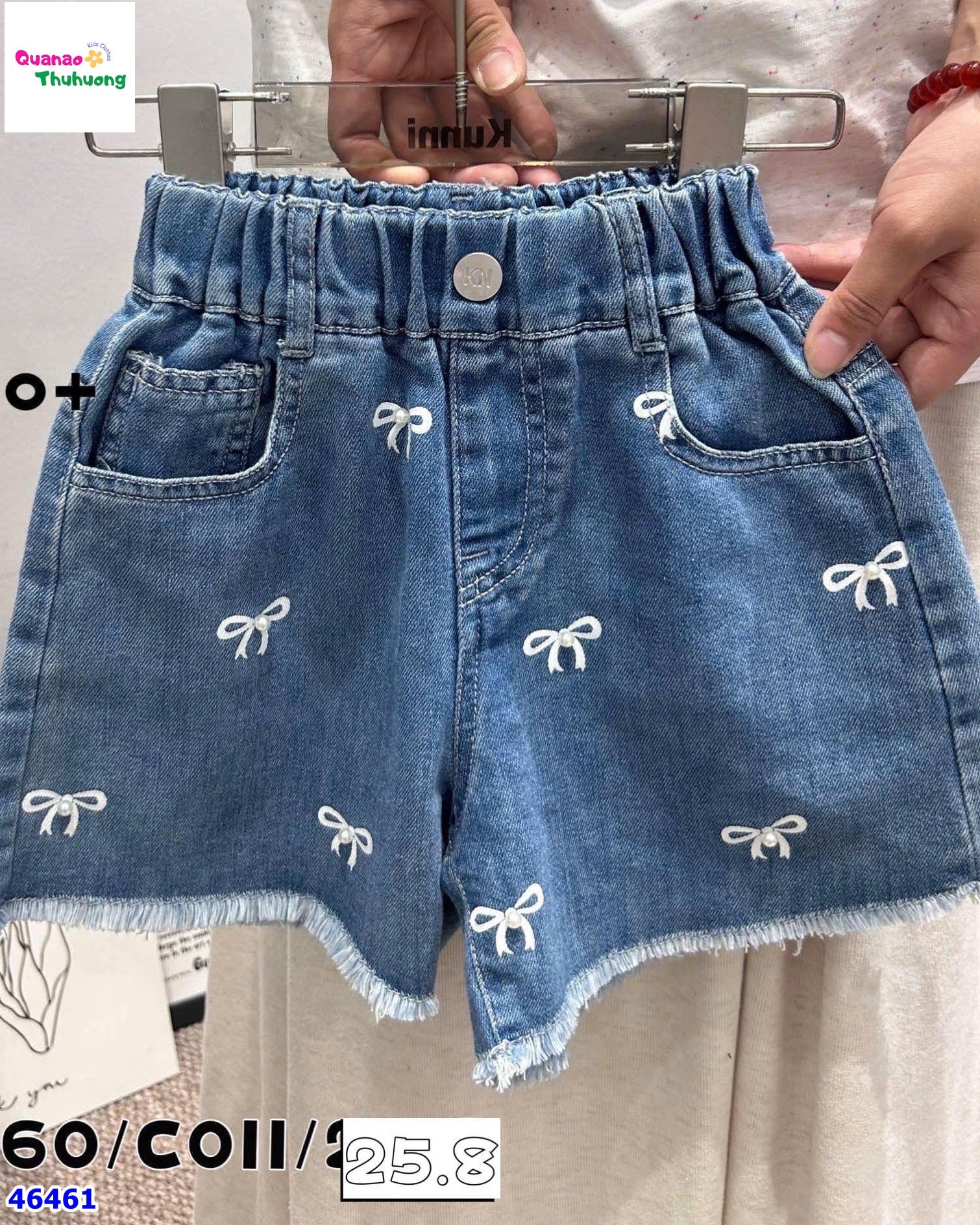 Quần short jean nơ