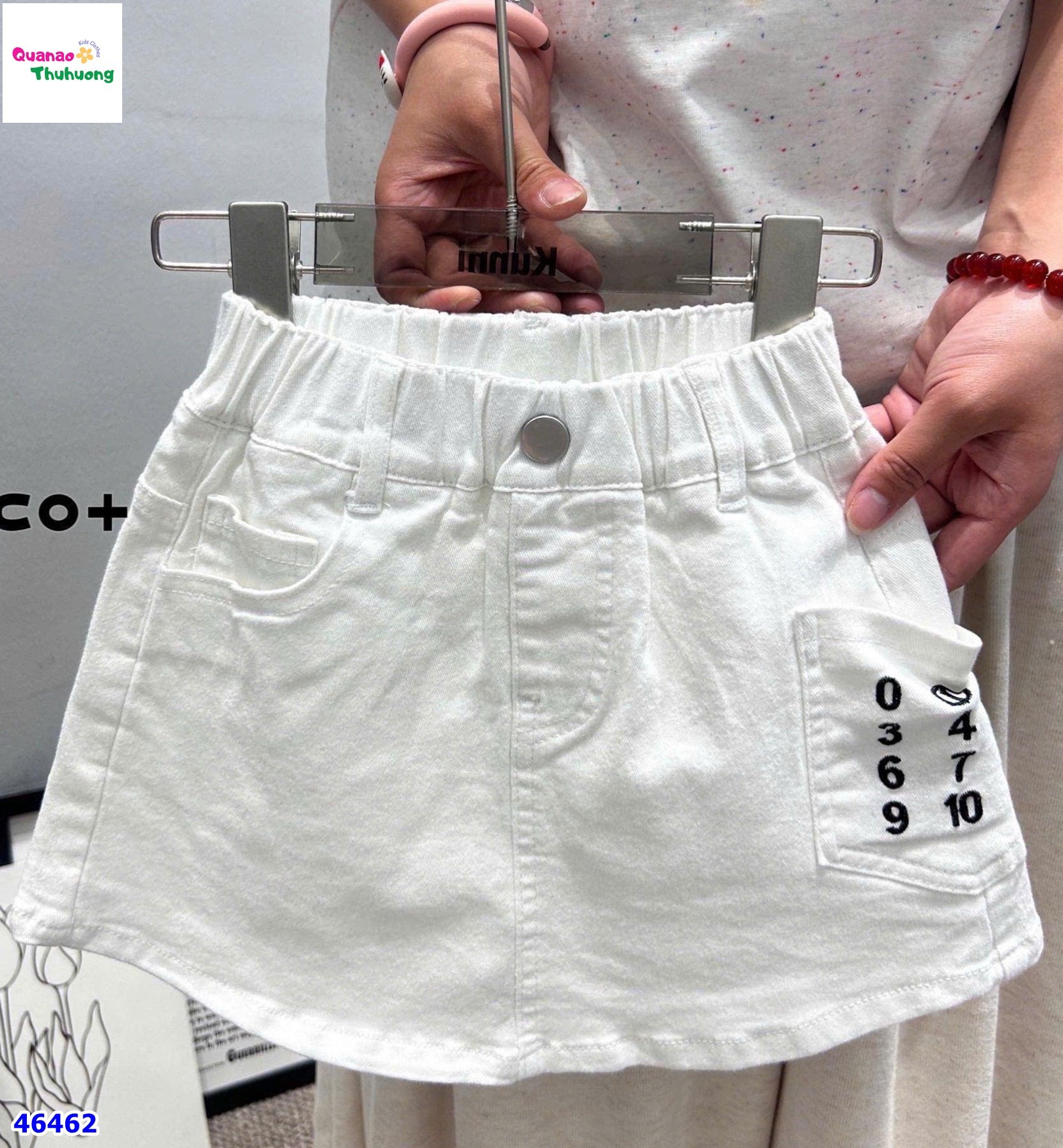 Quần short jean trắng