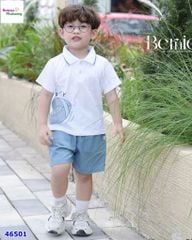Set bộ Berie polo trắng bóng bầu dục