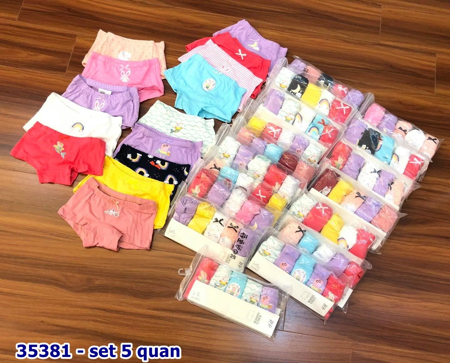 Set 5 quần chíp đùi H&M bé gái - size 1.5-2y