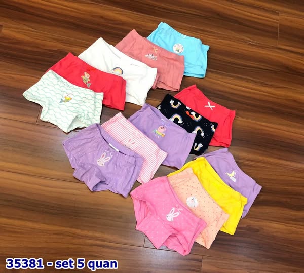 Set 5 quần chíp đùi H&M bé gái - size 1.5-2y