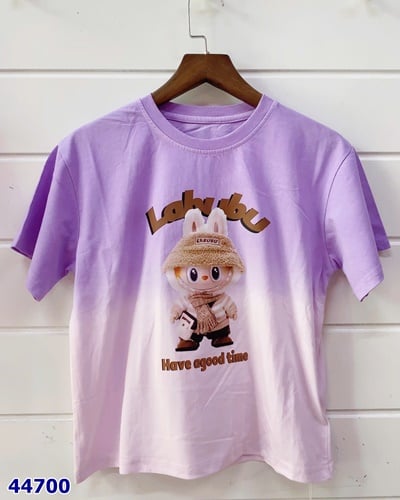 Áo thun tím loang labubu Have a Good time - size 130