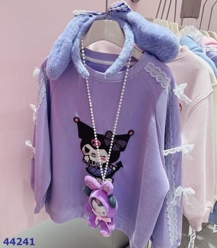 Hoodie FYBB tím Kuromi + thú bông - size 110