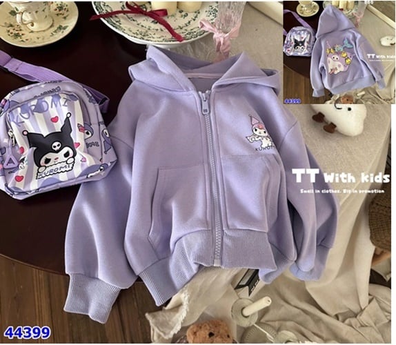 Áo khoác NNBB tím Kuromi+túi đeo