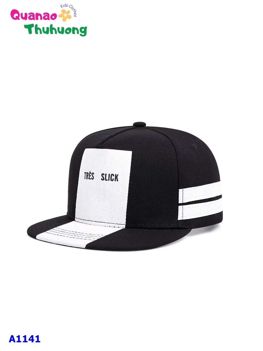 Nón trắng đen Tres Slicke