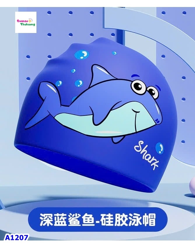 Nón bơi Ylike xanh cá mập
