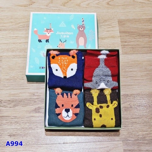 Set 4 vớ Caramella xanh lá Cáo - size 16-18cm