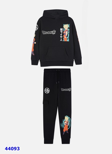 Set hoodie nỉ dài đen Dragonball - size 11-12y