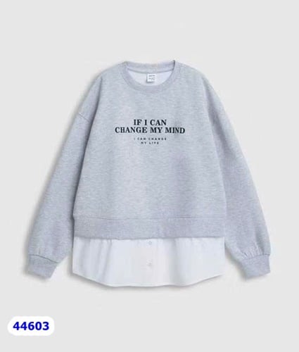 Áo Ostin dài tay xám change my mind - size 14-15y