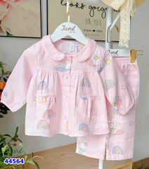 Pijama June hồng thỏ cầu vồng