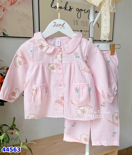 Pijama June hồng thỏ - size 1y