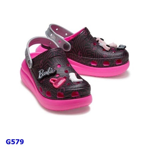 Dép Crocs hồng đen - size M7 (39-40)