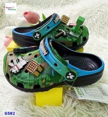 Giày Crocs xanh Minecraft