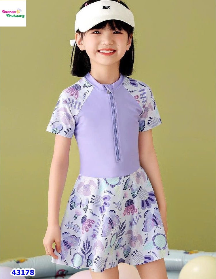 Váy bơi Ylike tím váy hoa