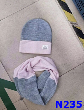 Mũ len xám hồng viền kim tuyến - size 4-8y