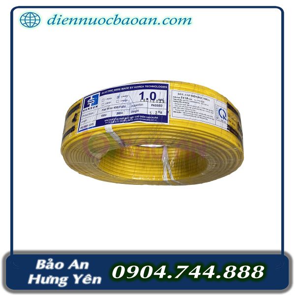 Dây điện HANSUN 2x1,0 mm2 (100/c)