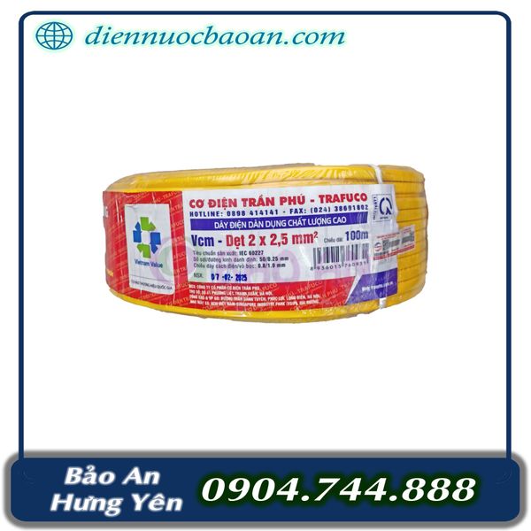 Dây điện Trần Phú 2x2,5mm2 (100/c)