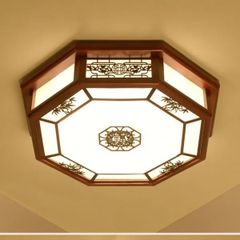 Đèn trang trí ốp gỗ phòng thờ bát giác 520