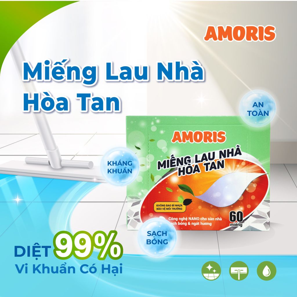 Miếng lau sàn (60 tờ/hộp) Amoris - HHAMI06