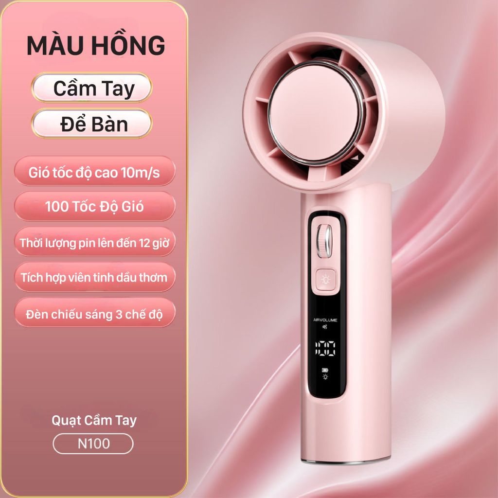 Quạt mini cầm tay Hồng - N100-HONG