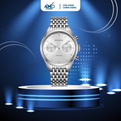 Đồng hồ nam cao cấp ROSSINI 6659W01D - dây thép không gỉ màu bạc - mặt tròn màu trắng size 42mm