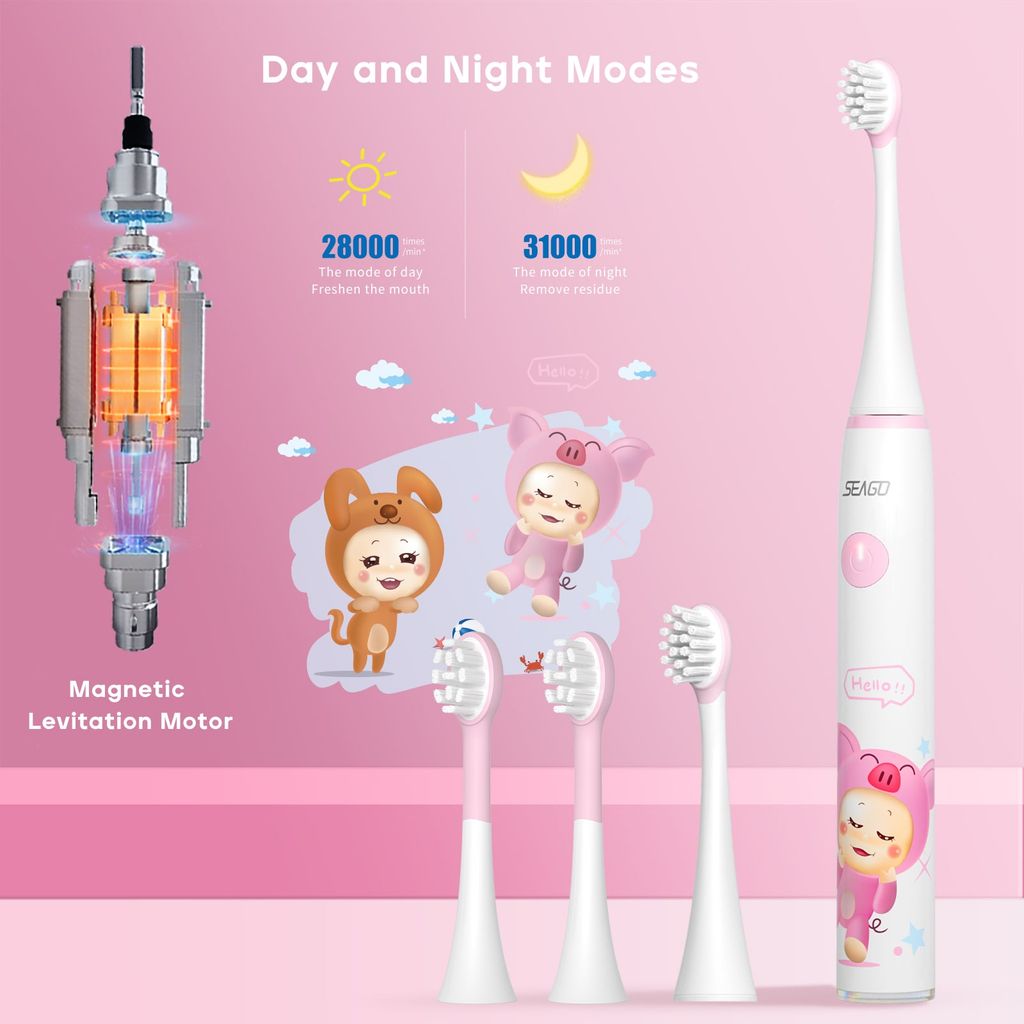 Bàn Chải Điện Seago Cho Bé SG-567-PINK