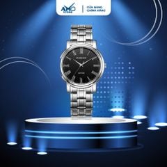 Đồng hồ nam cao cấp ROSSINI 5489W04B - dây thép không gỉ màu bạc - mặt tròn màu đen size 39mm