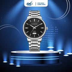 Đồng hồ nam cao cấp ROSSINI 5887W04B - dây thép không gỉ màu bạc - mặt tròn màu đen size 41mm