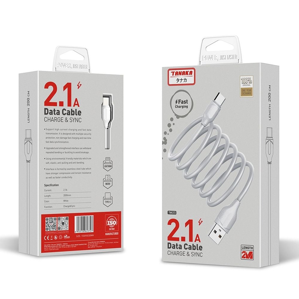 Cáp Sạc USB To Type C Tanaka TNK372
