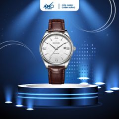 Đồng hồ nam cao cấp ROSSINI 5577W01B - dây da thật màu nâu - mặt tròn màu trắng size 41mm