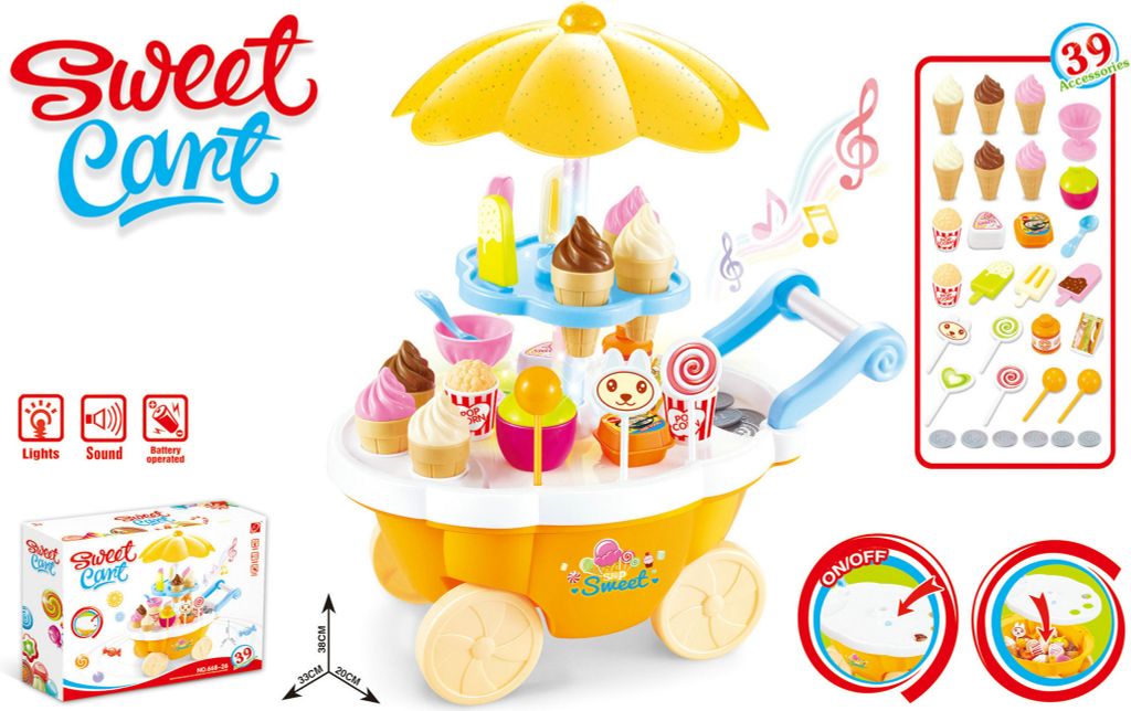 Bộ xe đẩy bán kem 39 chi tiết (Đèn nhạc)  66826