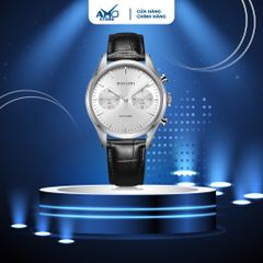 Đồng hồ nam cao cấp ROSSINI 6659W01E - dây da thật màu đen - mặt tròn màu trắng size 42mm