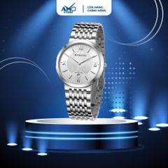 Đồng hồ nam cao cấp ROSSINI 7387W01A - dây thép không gỉ màu bạc - mặt tròn màu trắng size 37,5mm siêu mỏng chỉ 5.9mm