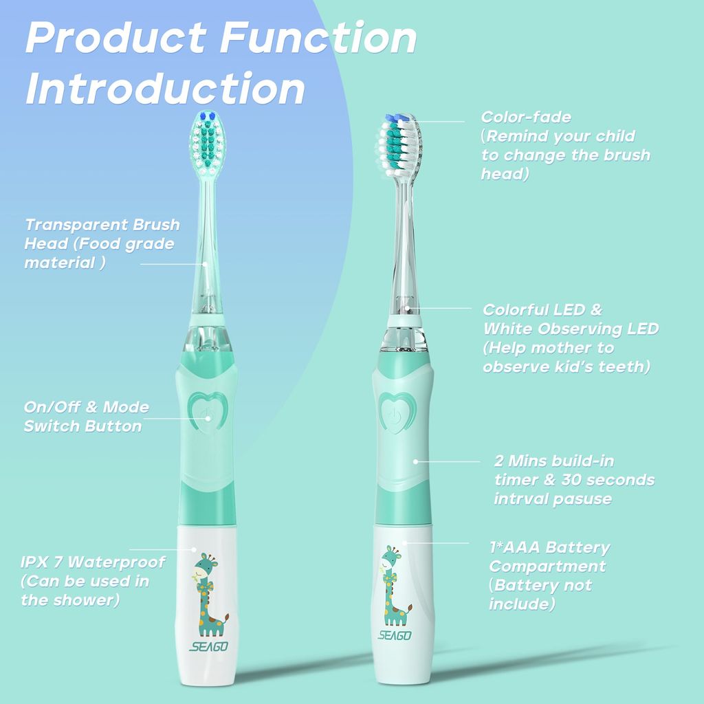Bàn Chải Điện Seago Cho Bé SG-977-GREEN