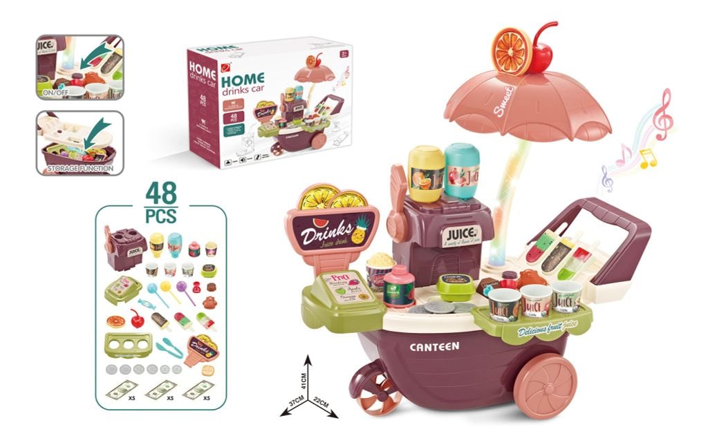 Bộ xe đẩy bán kem (đèn, nhạc, 48 chi tiết)  66896
