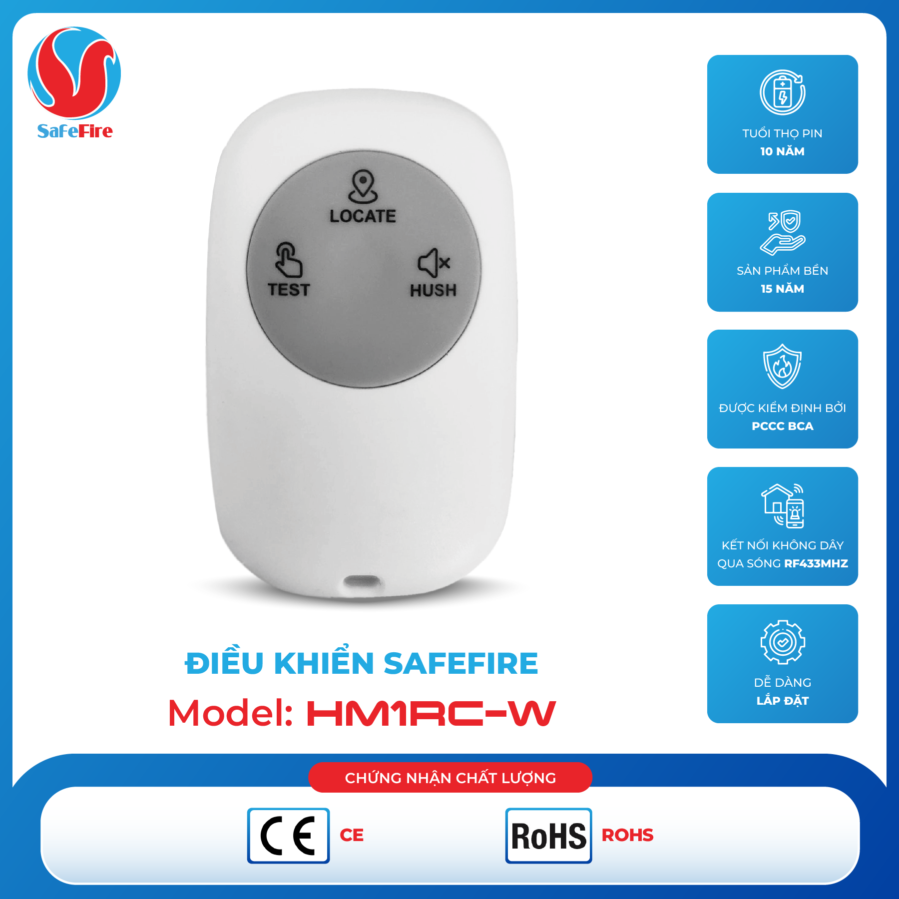  Điều khiển không dây Safefire HM1RC-W 
