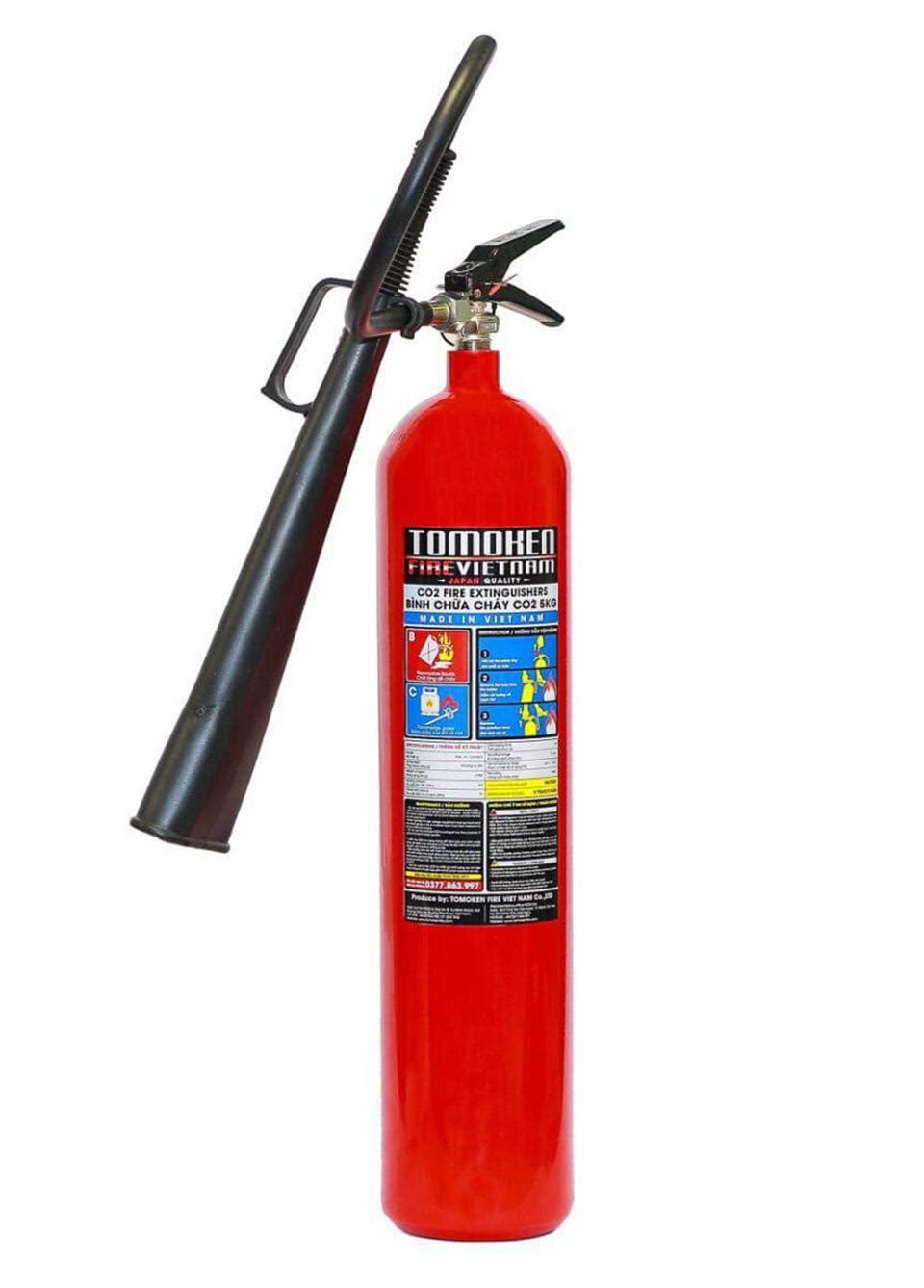 Bình chữa cháy Tomoken 5kg dạng khí CO2 TMK-VJ-CO2/5Kg 